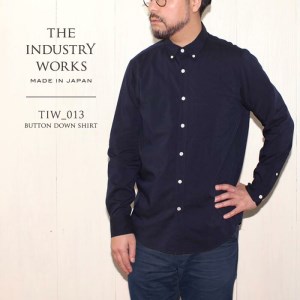 　播州織メンズシャツ「THE INDUSTRY WORKS」（1着）【TIW_013（ネイビー）】  36-2