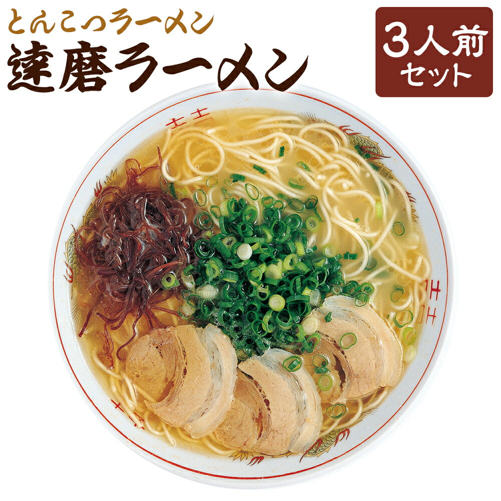 【ふるさと納税】福岡県 とんこつラーメン 達磨ラーメン 3人前 麺・スープ 各3袋 計525g ラーメン 拉麵 らーめん 豚骨 トンコツ 濃い目 麺類 めん 惣菜 九州 福岡県 柳川市 送料無料