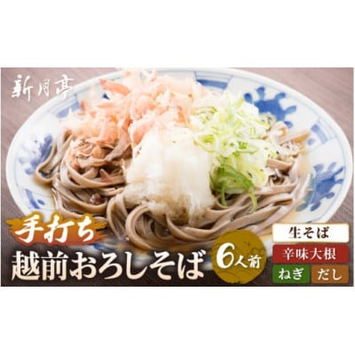 【越前おろしそば】 6人前(辛味大根・ねぎ・だし付き) 冷蔵【配送不可地域：離島・北海道・沖縄】【1625103】