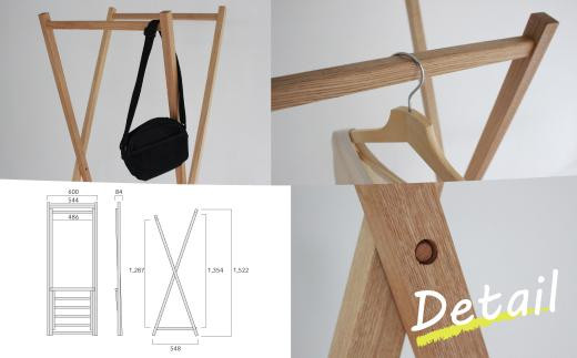 無垢の木の ハンガーラック X型 | 収納 折り畳み 木製 木製家具 家具 木工製品 シンプル 無垢 飛騨高山 ヒダコレ家具 GF025VC13