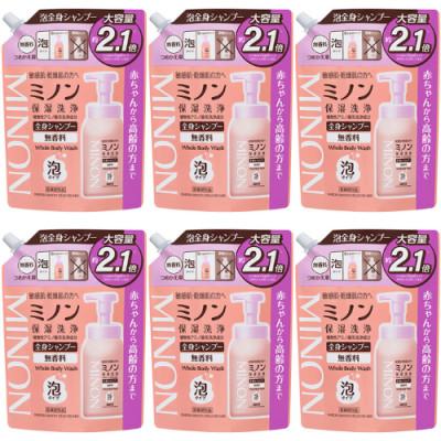 ふるさと納税 浅口市 【毎月定期便】ミノン全身シャンプー泡タイプ詰替用　1個　840mL全6回