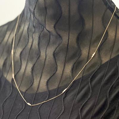 ふるさと納税 大津市 【18金 ラボダイヤネックレス 0.315ct】60cm ステーションペンダント 大人アクセ K18