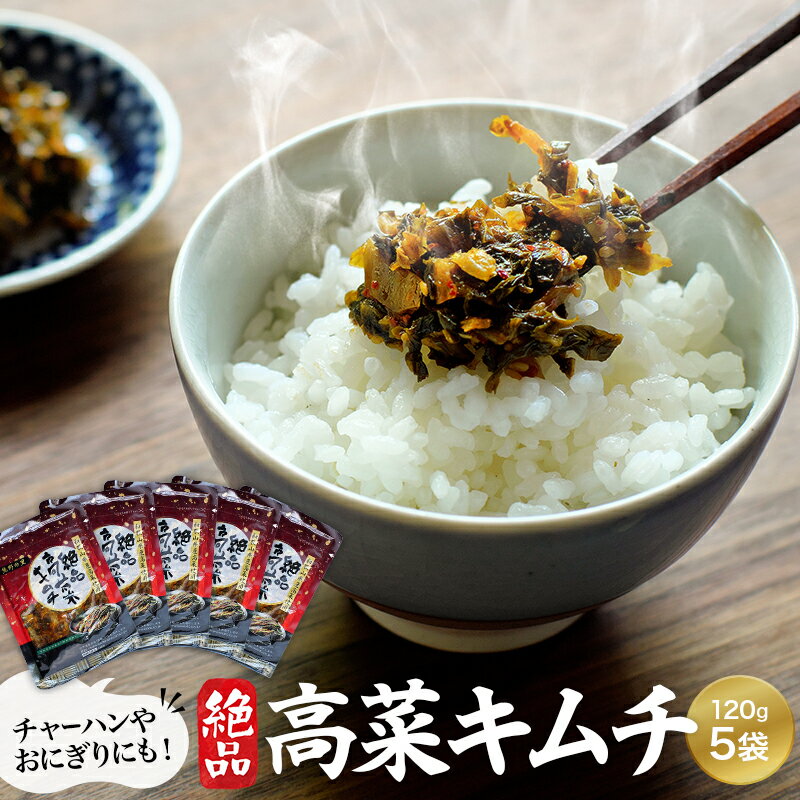 【ふるさと納税】絶品高菜キムチ600g （120g×5袋） / 田辺市 高菜漬け 高菜 漬物 キムチ 無添加 おつまみ ご飯のおとも