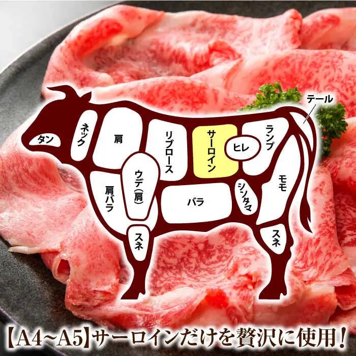 【全6回定期便】【厳選部位】【A4~A5】長崎和牛サーロインしゃぶしゃぶすき焼き用　600g（300g×2p）【株式会社 MEAT PLUS】[QBS085]