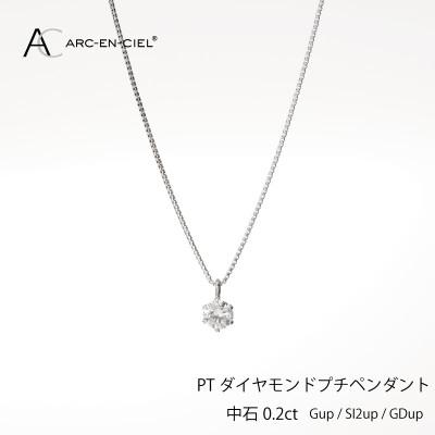 ふるさと納税 泉佐野市 ARC-EN-CIEL　PTダイヤ 0.20ct スタッド プチペンダント【鑑定書付き】J013-1