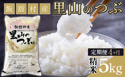 【4か月定期便】令和7年産 飯舘村産 里山のつぶ 5kg (精米)【 ふるさと納税 人気 おすすめ 米 精米 お米 白米 こめ 銘柄米 ブランド米 里山のつぶ 国産 希少 福島県 飯舘村 送料無料 】ITTAF004