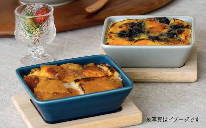 【波佐見焼】OVENWARE スクエア S〈ブルー〉 2点セット【西海陶器】 [OA510]