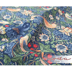 ＜ソファーパッド 3.5人掛用 50×175＞ ベストオブモリス いちご泥棒 ネイビー MR5017I-NB