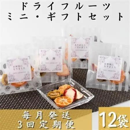 【毎月定期便】枕崎産ドライフルーツミニギフトセット12袋 感謝御礼 お礼 贈り物LL-6044全3回【4050457】