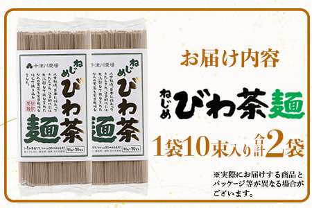 九州産 ねじめびわ茶麺 50g10束入 2袋セット | 麺 めん 乾麺 和風 洋風 中華風 びわ茶 ラー麦 コシ のどごし 温麺 冷麺 鹿児島県 南大隅町 十津川農場 TO-4