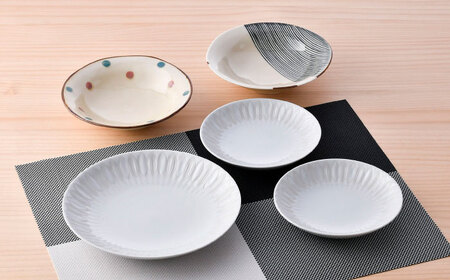 【波佐見焼】ボウル・皿 5点セット【大貴セラミックス/奥川陶器】[NB143]