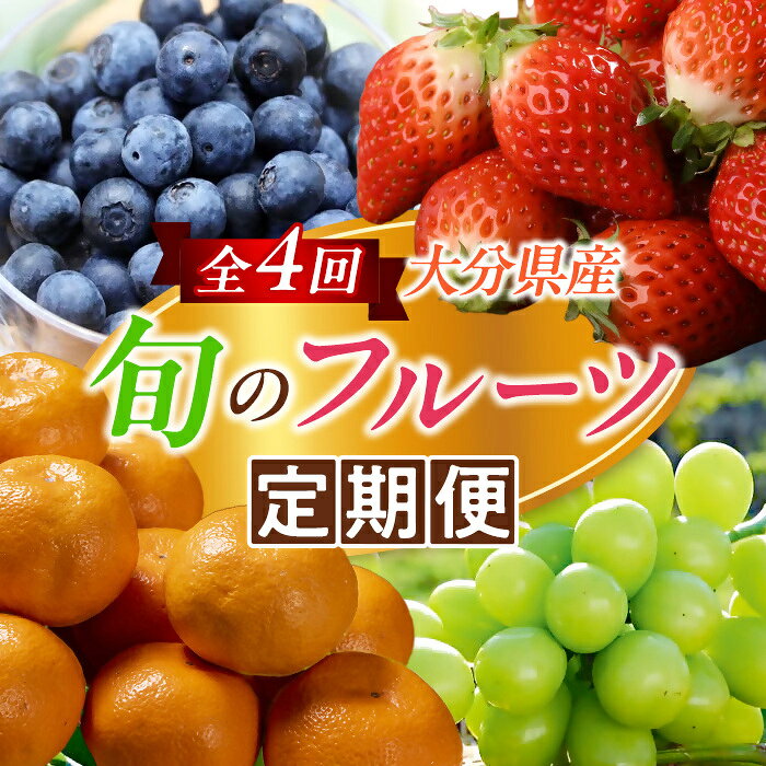【ふるさと納税】【定期便4回】大分県産 旬のフルーツ定期便 | フルーツ 果物 くだもの ブルーベリー シャインマスカット シャイン マスカット ぶどう ブドウ 葡萄 みかん ミカン 蜜柑 柑橘 いちご イチゴ 苺 ベリー 産地直送 大分県 中津市 送料無料