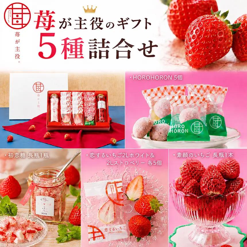 苺が主役のギフト5種 詰合せ| お菓子 お土産 ギフト プレゼント ストロベリー お歳暮 贈答 栃木県 真岡市 送料無料