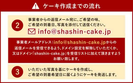 【チョコクリーム】サプライズに最適！ 写真ケーキ 3～6人用 5号サイズ