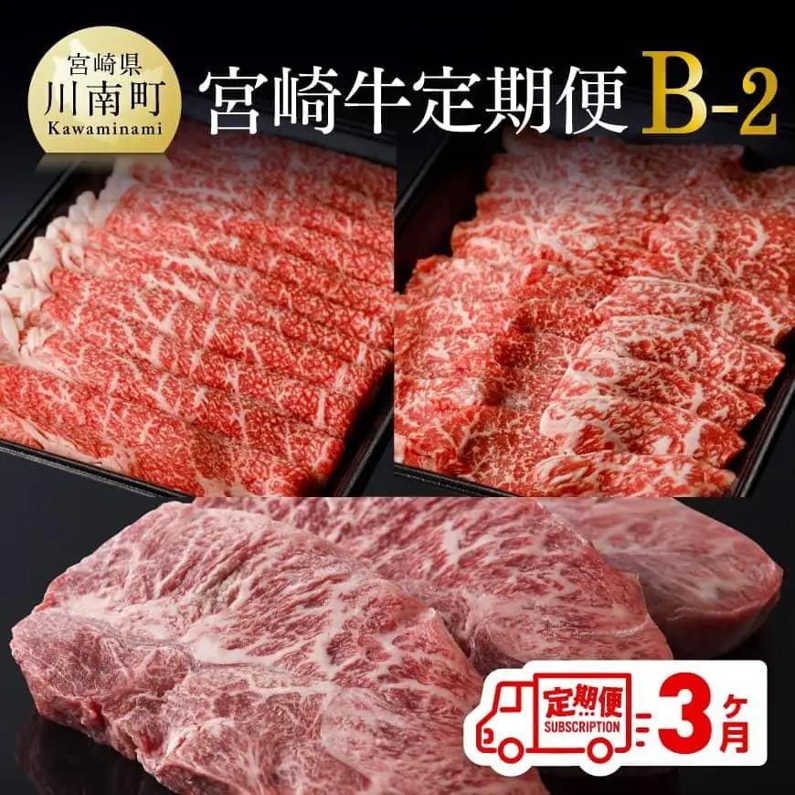 牛肉 【定期便】 宮崎牛 ３ヶ月定期便 Ｂ‐２ 牛肉
