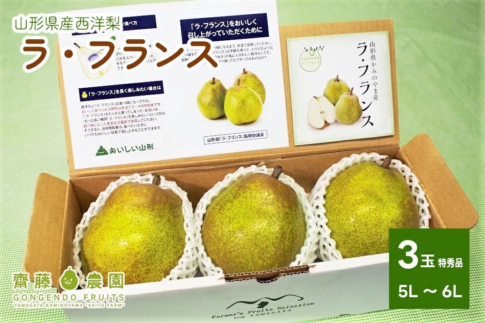 
            ラ・フランス　大玉３玉（６Ｌ～５Ｌ）特秀品　0037-2504
          