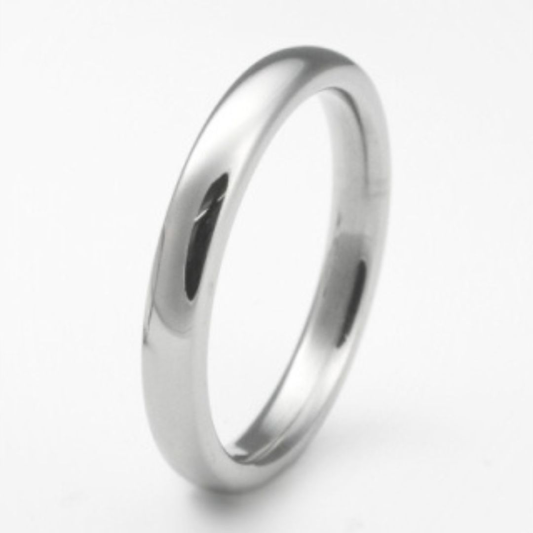 【ふるさと納税】純チタン甲丸リング(幅3mm)15号 | 新潟県 弥彦村