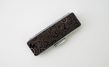 甲州印伝印鑑ケース(小) [5839-1949] 菊唐草　赤　12mm 