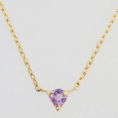 ふるさと納税 中央市 K18イエローゴールドアメシストネックレス