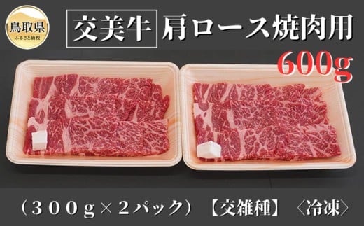 B25-020 交美牛肩ロース焼肉用 ６００ｇ【交雑種】 鳥取県 おすすめ 和牛 霜降り 国産牛