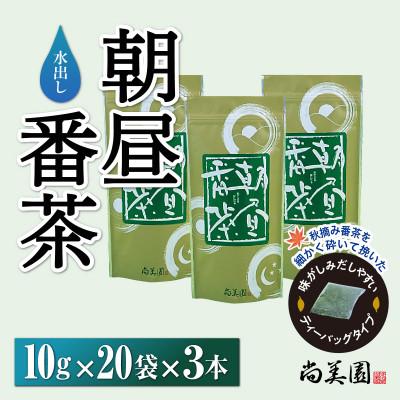 ふるさと納税 宇治田原町 宇治・水出し朝昼番茶ティーバッグ　10g×20個入×3袋