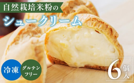 自然栽培 米粉のシュークリーム プレーン6個セット_自然栽培 米粉 シュークリーム プレーン セット 選べる 内容 こだわり グルテンフリー 銅なべ手だき カスタード 厳選 材料 便利 個包装 お裾分け 手土産 スイーツ お取り寄せ 福岡県 久留米市 送料無料_Dw081