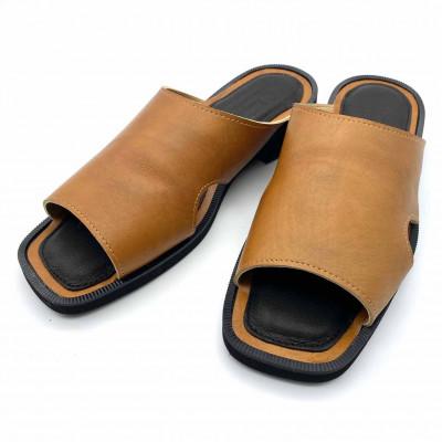ふるさと納税 御所市 WRAP SANDALS/ラップサンダル　 キャメル×ブラック　25(25.0〜25.5cm)