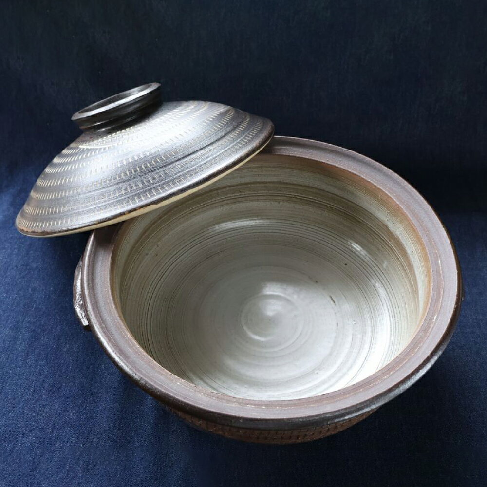 【ふるさと納税】小石原焼 黒飛鉋 土鍋 5人～7人用 （Lサイズ） 直径約30cm マルワ窯 トビカンナ H46-S