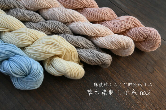 【ふるさと納税】 長野県麻績村 草木染 刺し子糸 （130m×5色） no.2 工芸品 長野県 麻績 おみ 麻績村 信州 草木染 刺し子 刺し子糸 刺繍