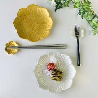 有田焼（銘々皿・豆皿 計4ヶセット） 皿4枚  flower plate 桔梗/金銀彩深海三龍堂 食器 おしゃれ お皿 プレート 取り皿 ケーキ皿 パン皿 小皿 A25-266_イメージ4