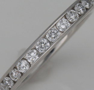 PT999鍛造リング　ハーフエタニティダイヤ14石0.44ct　9000488347