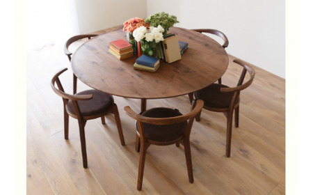 無垢 ダイニングテーブル サークルテーブル 円 / ウォールナット材 または オーク材 【HIRASHIMA AGILE Circle Dining Table 119】 受注生産