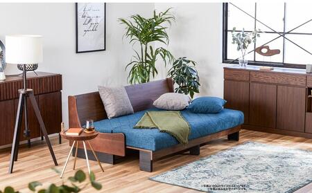 【 シェニール らくらくカバー セット ＜ピューターグレー＞ 】 ソファ ソファベッド 幅180 ドロシー2 ごろ寝ソファ ＜ブラウン×ブルー＞【モーブル】【大川家具】