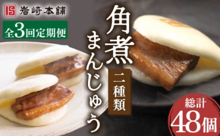 【3回定期便】角煮まんじゅう＆大とろ角煮まんじゅう 計48個[OCT018]