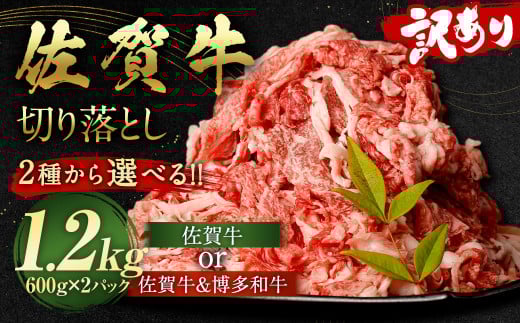佐賀牛 切り落とし 1.2kg（600g×2パック）【2025年11月発送予定】和牛 国産 肉 お肉 バラ 肩 セット 選べる 便利 料理 冷凍 九州 福岡