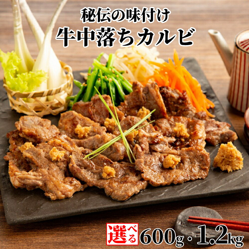 【ふるさと納税】牛 中落ちカルビ 秘伝の味付け 600g | 小分け 選べる 真空 真空パック 真空包装 牛肉 カルビ 肉 お肉 味付き 山わさび醤油漬 山わさび 秘伝 特性だれ 焼肉 焼き肉 BBQ バーベキュー グルメ 冷凍 ギフト お取り寄せ ご