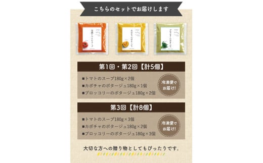 【3ヶ月定期便】ひだまりとアンダンテセット 全3回《お申込みの翌月より出荷》 花田農園 野菜スープ トマト ブロッコリー---skr_fhndsptei_24_47000_mo3num1---