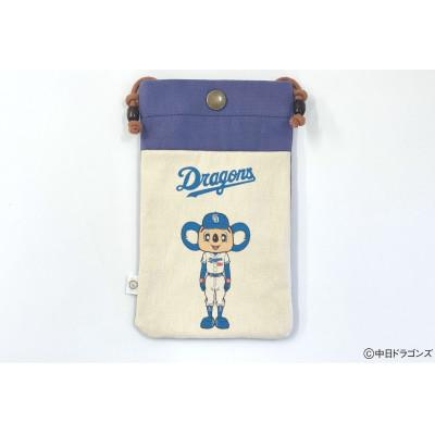 ふるさと納税 大垣市 【中日ドラゴンズとのコラボアイテム】のこり染×ドアラスマホショルダー ブルーベリー