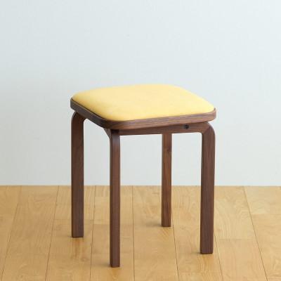 ふるさと納税 府中市 府中市の家具　コッコスツール　ウォールナット材/生地:ラムース(イエロー)(組み立て式)