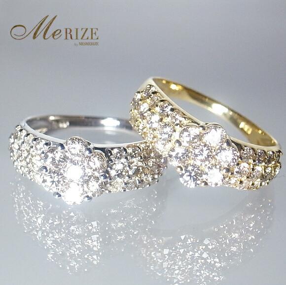 指輪 天然 ダイヤモンド 1.0ct パヴェ SIクラス Renne ルネ【K18 WG】 r-174（KRP）P61-1411