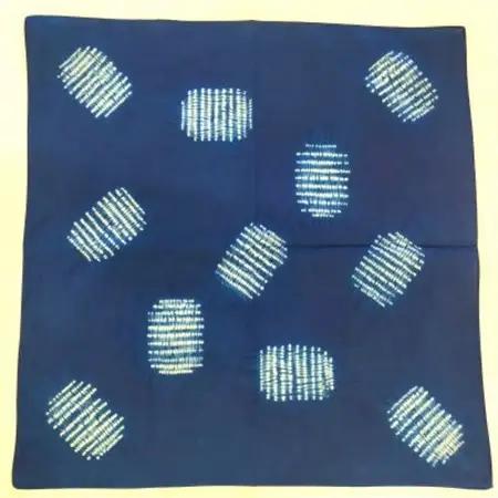 【本藍染め】手ぬぐい＆ハンカチ各1枚セット_装飾品・工芸品  服飾小物 _【1490966】