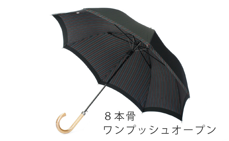 【槙田商店】紳士長傘　Tie Plain×Stripe　GREEN