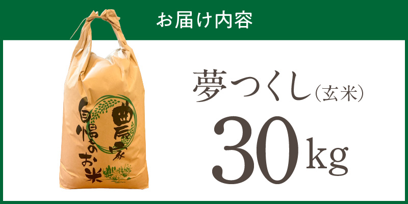 【2026年10月より順次発送】福岡県産ブランド米夢つくし 玄米 30kg【令和8年産 新米】 _ 夢つくし 30kg 1回 福岡県産 久留米産 ブランド米 品種 艷やか 光沢 やわらかい 食感 米 ご飯 おにぎり 弁当 食品 お取り寄せ 福岡県 久留米市 送料無料 _Gr085
