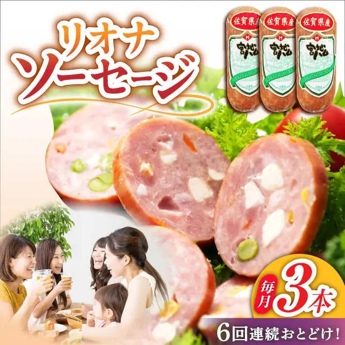 【6回定期便】 リオナソーセージ 200g×3本 ソーセージ [UBM031]