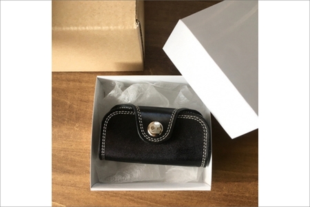 Rキーケース 栃木レザー牛革ケース ブラック