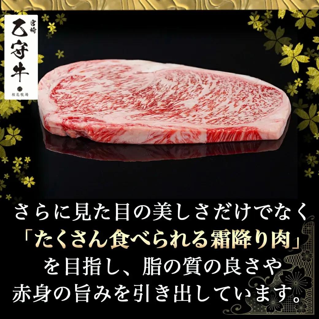 数量限定！【宮崎牛A5】ロースステーキ 計約440g(2枚) (乙守牛)〔26-6501〕_(都城市) 都城産宮崎牛 乙守牛 A5 リブロースもしくはサーロイン 2枚 約440g 真空パック ギフト 