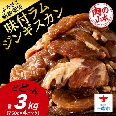 ふるさと納税 千歳市 味付 ラムジンギスカン 3kg≪ 肉の山本 ≫ 千歳ラム工房 ラム肉  北海道 千歳