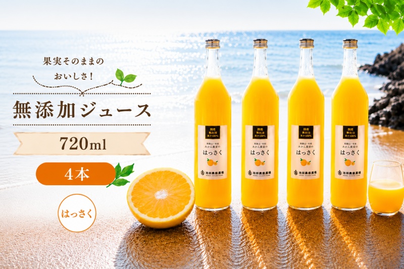 はっさく 100% ジュース / 八朔 ストレート 果汁 無添加 柑橘 和歌山 15000円 720ml ※北海道・沖縄・離島への配送不可 //drink 【ikd100-has720-4】