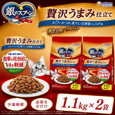 【ふるさと納税】銀のスプーン 贅沢うまみ仕立て 食事の吐き戻し軽減フード 白身魚・しらす入り1.1kg(2袋/6袋)【G1732805】