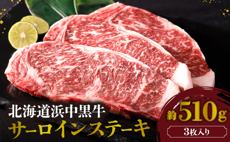 北海道浜中黒牛サーロインステーキ3枚(約510g)_190403